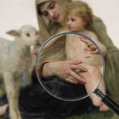 La Vergine E L'Agnello William Bouguereau wbg75 quadro stampato su tela