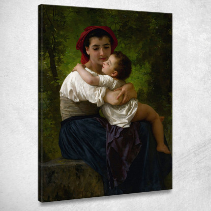 Il Piccolo Abbraccio William Bouguereau wbg87 quadro stampato su tela
