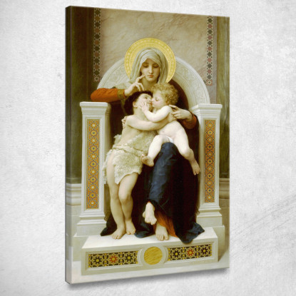 Madonna Con Bambino E Giovanni Battista William Bouguereau wbg114 quadro stampato su tela
