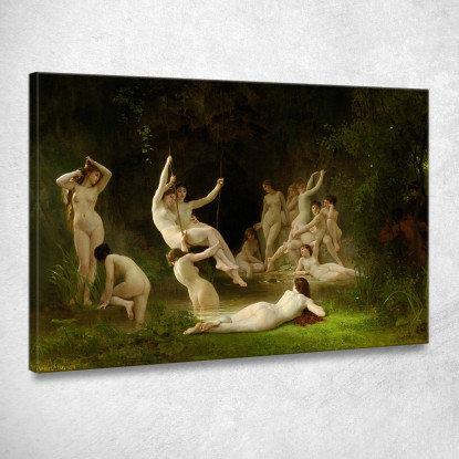 Ninfeo William Bouguereau wbg118 quadro stampato su tela