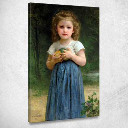 Bambina Che Tiene Le Mele In Mano William Bouguereau wbg125 quadro stampato su tela