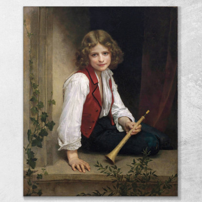 Pifferaro 2 William Bouguereau wbg127 quadro stampato su tela
