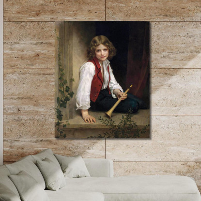 Pifferaro 2 William Bouguereau wbg127 quadro stampato su tela