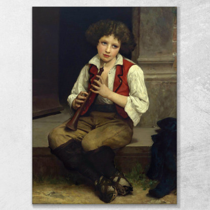 Pifferaro William Bouguereau wbg128 quadro stampato su tela