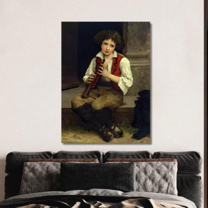 Pifferaro William Bouguereau wbg128 quadro stampato su tela