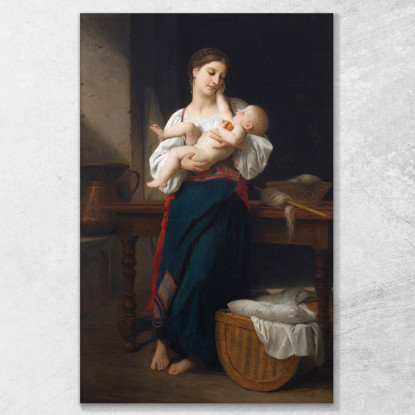 Le Prime Carezze William Bouguereau wbg135 quadro stampato su tela