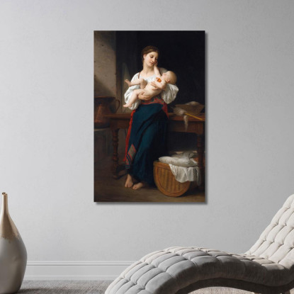 Le Prime Carezze William Bouguereau wbg135 quadro stampato su tela