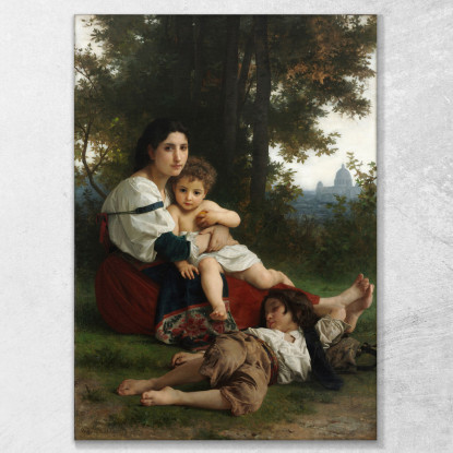 Riposo William Bouguereau wbg138 quadro stampato su tela
