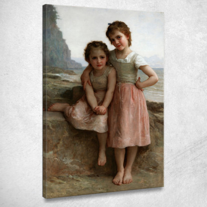 Sorelle Sulla Riva William Bouguereau wbg148 quadro stampato su tela