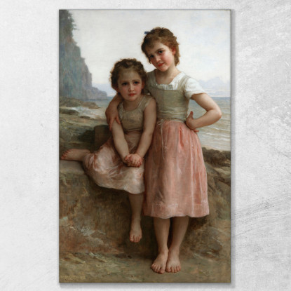 Sorelle Sulla Riva William Bouguereau wbg148 quadro stampato su tela