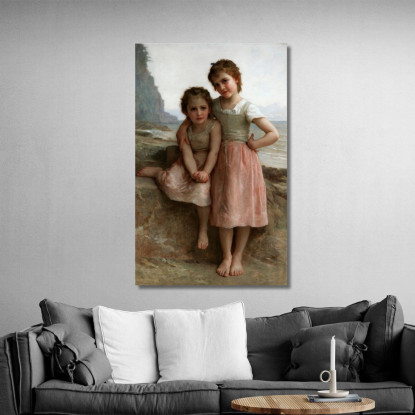 Sorelle Sulla Riva William Bouguereau wbg148 quadro stampato su tela