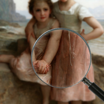 Sorelle Sulla Riva William Bouguereau wbg148 quadro stampato su tela