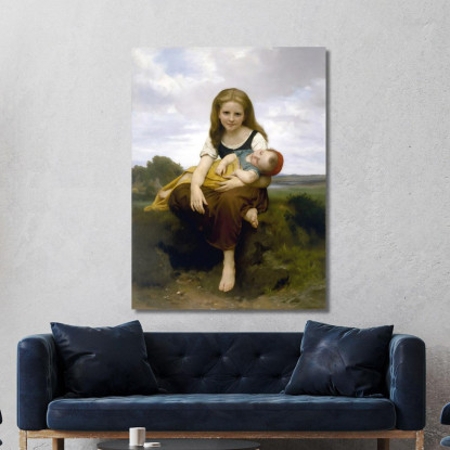 La Sorella Maggiore William Bouguereau wbg158 quadro stampato su tela
