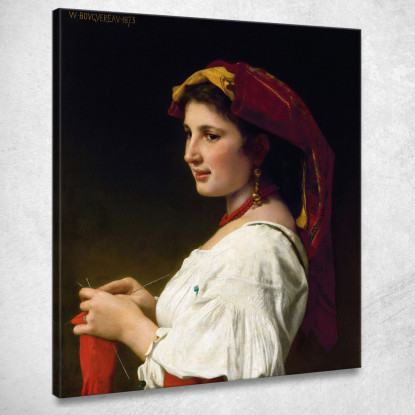 La Piccola Magliaia William Bouguereau wbg163 quadro stampato su tela