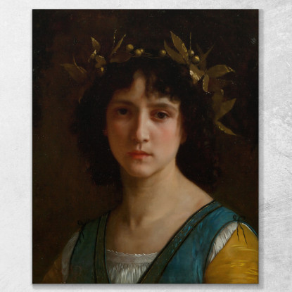 Testa Italiana Con Corona D'Alloro William Bouguereau wbg175 quadro stampato su tela
