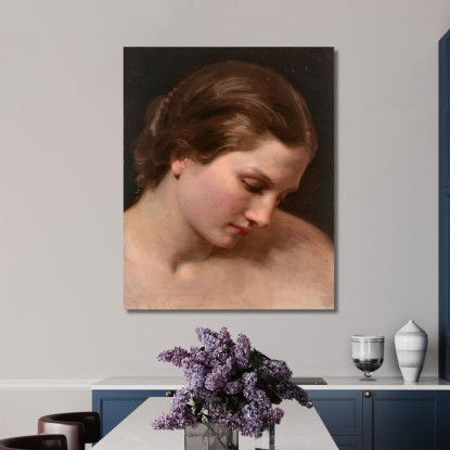 Volto Di Donna Di Profilo William Bouguereau wbg179 quadro stampato su tela
