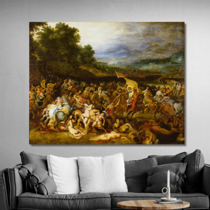 Battaglia Delle Amazzoni Peter Paul Rubens ppr24 quadro stampato su tela
