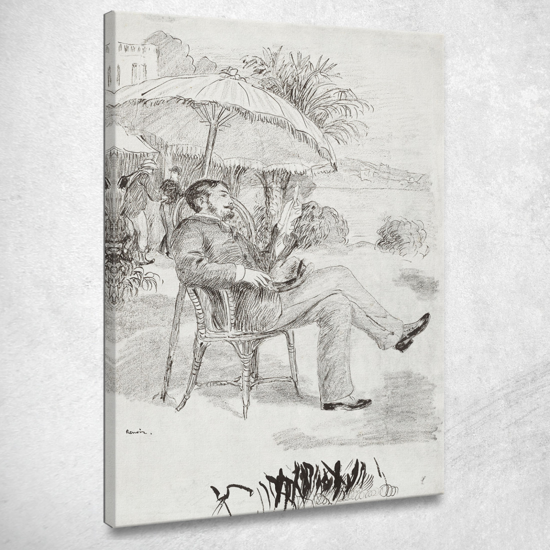 On The Terrace Of A Hotel In Bordighera The Painter Jean Martin Reviews His Bill Pierre-Auguste Renoir canvas print