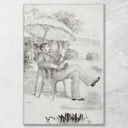 On The Terrace Of A Hotel In Bordighera The Painter Jean Martin Reviews His Bill Pierre-Auguste Renoir canvas print