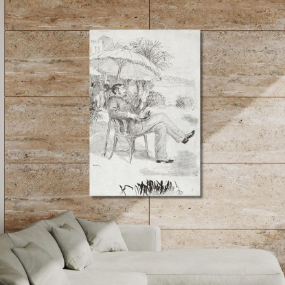 On The Terrace Of A Hotel In Bordighera The Painter Jean Martin Reviews His Bill Pierre-Auguste Renoir canvas print