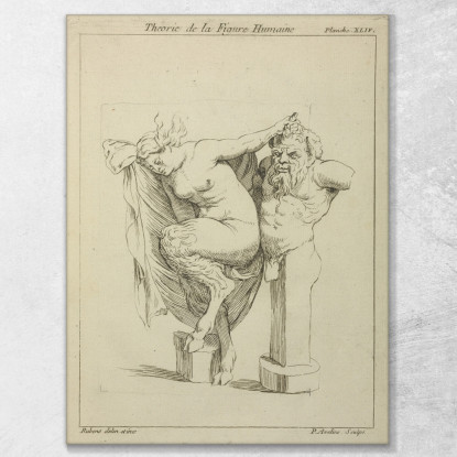 Testa E Busto Di Soggiorno Maschile E Di Satiro Femminile Peter Paul Rubens ppr80 quadro stampato su tela