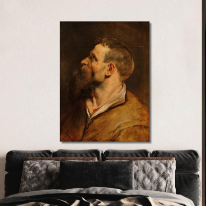 Testa Di Uomo Barbuto Peter Paul Rubens ppr81 quadro stampato su tela