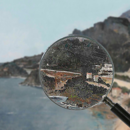 Cap D'Ail Vista Preso Dal Palazzo Del Principe Di Monaco Alfred Stevens stal14 quadro stampato su tela