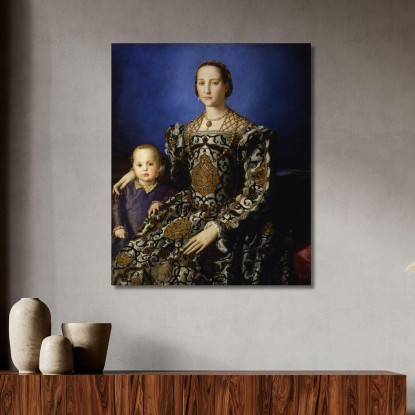 Ritratto Di Eleonora Di Toledo Con Il Figlio Giovanni De Medici Agnolo Bronzino abz13 quadro stampato su tela