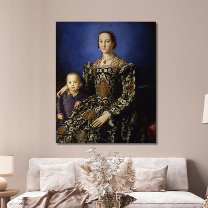Ritratto Di Eleonora Di Toledo Con Il Figlio Giovanni De Medici Agnolo Bronzino abz13 quadro stampato su tela
