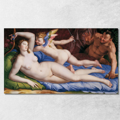 Venere Cupido E Satiro Agnolo Bronzino abz22 quadro stampato su tela