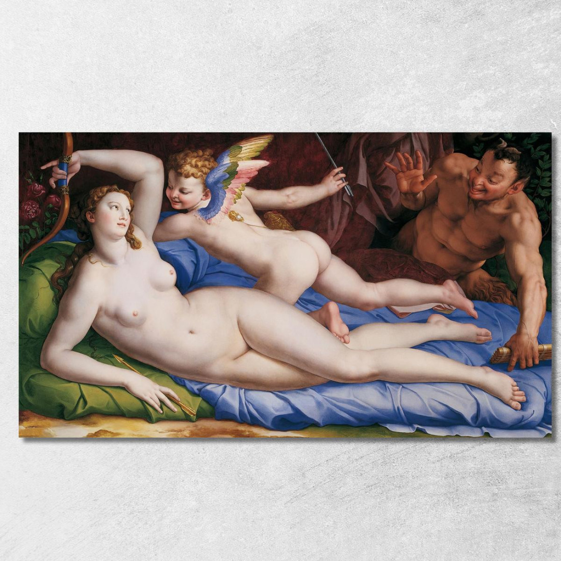 Venere Cupido E Satiro Agnolo Bronzino abz22 quadro stampato su tela