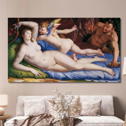 Venere Cupido E Satiro Agnolo Bronzino abz22 quadro stampato su tela