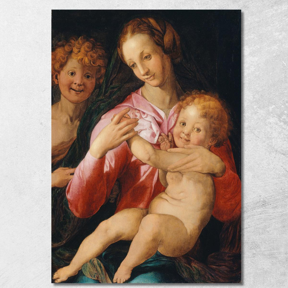Madonna Col Bambino E San Giovanni Battista Agnolo Bronzino abz25 quadro stampato su tela