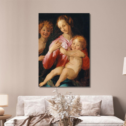 Madonna Col Bambino E San Giovanni Battista Agnolo Bronzino abz25 quadro stampato su tela