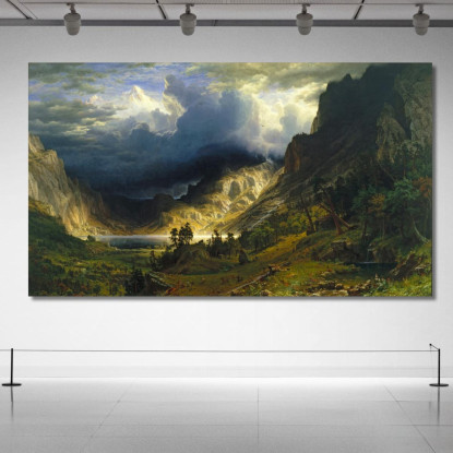 Una Tempesta Sulle Montagne Rocciose Sul Monte Rosalie Albert Bierstadt abr1 quadro stampato su tela