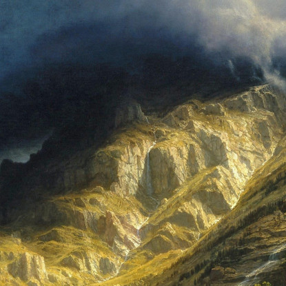 Una Tempesta Sulle Montagne Rocciose Sul Monte Rosalie Albert Bierstadt abr1 quadro stampato su tela