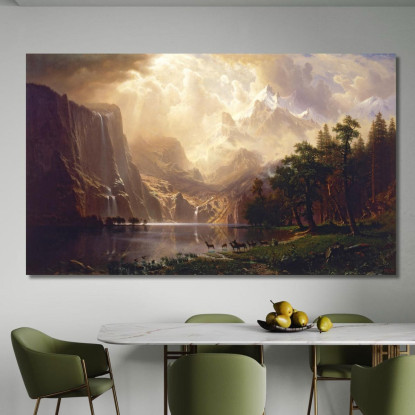 Tra La Sierra Nevada California Albert Bierstadt abr4 quadro stampato su tela