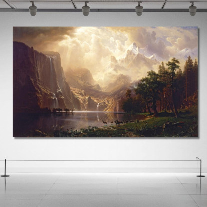 Tra La Sierra Nevada California Albert Bierstadt abr4 quadro stampato su tela