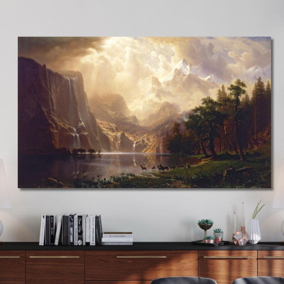 Tra La Sierra Nevada California Albert Bierstadt abr4 quadro stampato su tela