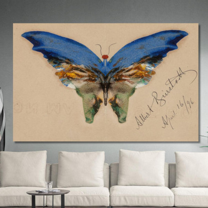 Farfalla Blu Albert Bierstadt abr5 quadro stampato su tela