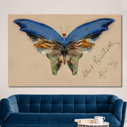 Farfalla Blu Albert Bierstadt abr5 quadro stampato su tela
