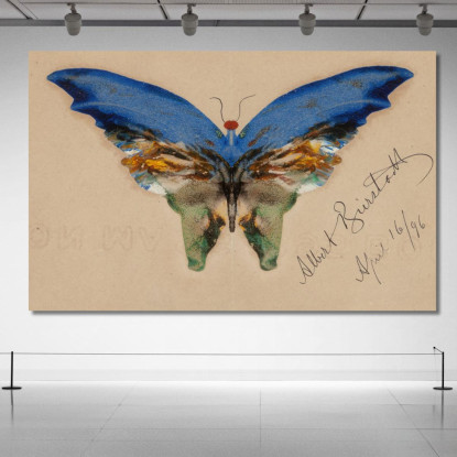 Farfalla Blu Albert Bierstadt abr5 quadro stampato su tela