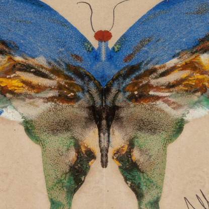 Farfalla Blu Albert Bierstadt abr5 quadro stampato su tela