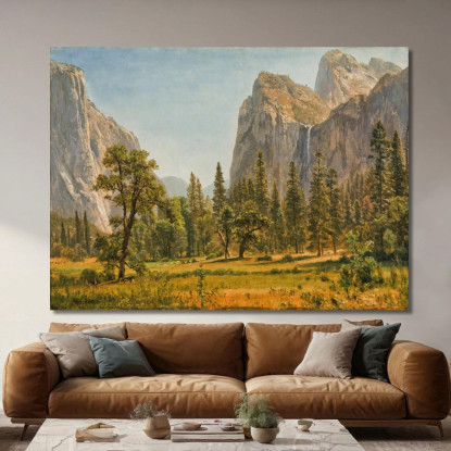 Il Velo Nuziale Cade Yosemite Valley California Albert Bierstadt abr6 quadro stampato su tela