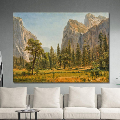 Il Velo Nuziale Cade Yosemite Valley California Albert Bierstadt abr6 quadro stampato su tela