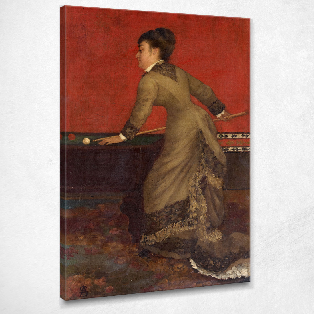 Elegante Al Biliardo Alfred Stevens stal23 quadro stampato su tela