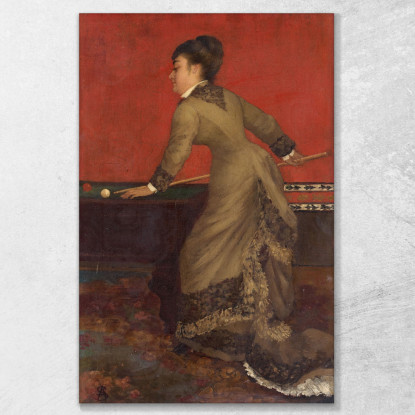 Elegante Al Biliardo Alfred Stevens stal23 quadro stampato su tela