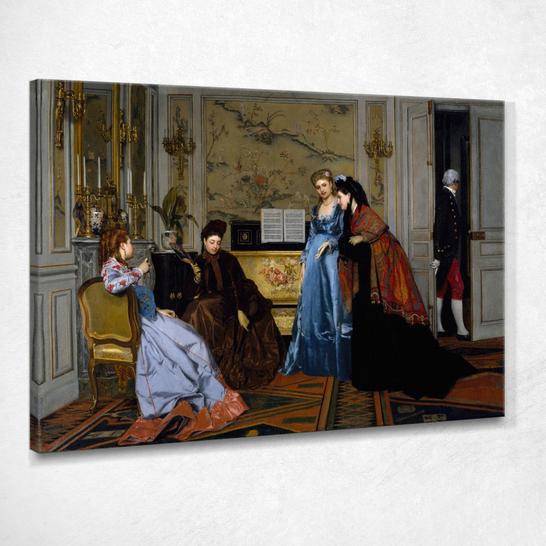 Figure Eleganti In Un Salone Alfred Stevens stal24 quadro stampato su tela