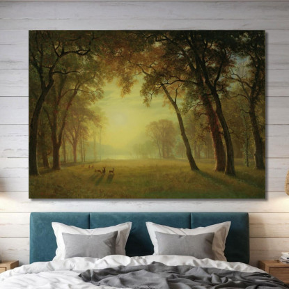 Cervi In ​​Una Radura Dello Yosemite Albert Bierstadt abr18 quadro stampato su tela