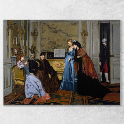 Figure Eleganti In Un Salone Alfred Stevens stal24 quadro stampato su tela